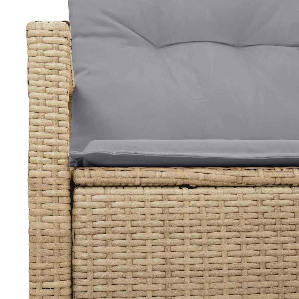 Gartensofa mit Kissen Beige 120 x 62 x 69cm Poly-Rattan
